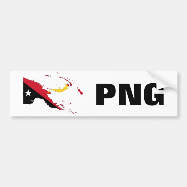 Adesivo Para Carro Mapa da bandeira de Papuá-Nova Guiné & png (Frente)