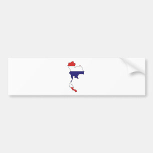 Adesivo Para Carro Mapa da bandeira de Tailândia sem redução