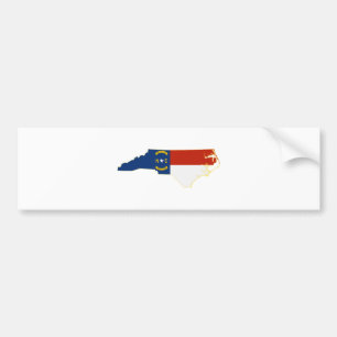 Adesivo Para Carro Mapa da bandeira do estado de North Carolina