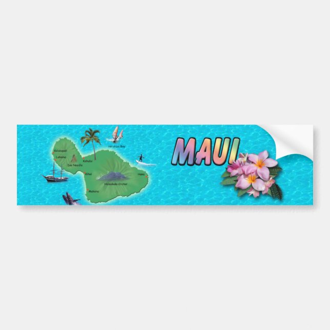Adesivo Para Carro Mapa de Maui (Frente)