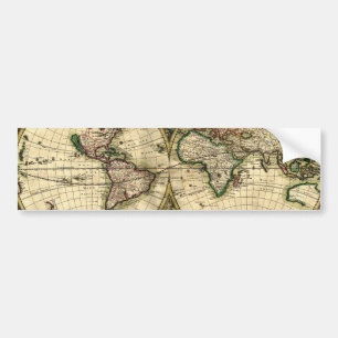 Adesivo Para Carro Mapa do mundo de 1689 presentes