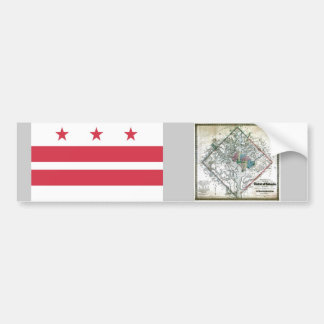 Adesivo Para Carro Mapa e bandeira do Washington DC
