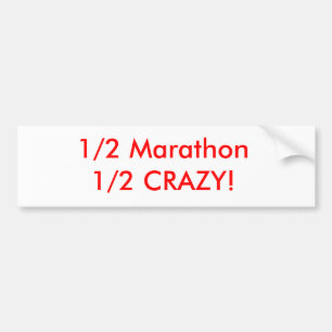 Adesivo Para Carro Maratona 1/2 de 1/2 louco!