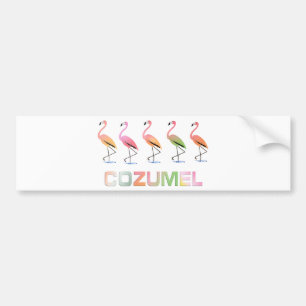 Adesivo Para Carro Março dos flamingos tropicais COZUMEL