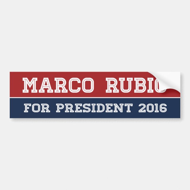 Adesivo Para Carro Marco Rubio para o presidente 2016 linha (Frente)