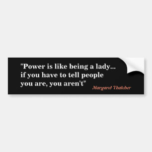 Adesivo Para Carro Margaret Thatcher Cita No Power Bumper Sticker