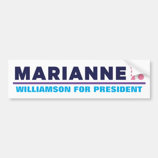 Adesivo Para Carro Marianne Williamson para Presidente 2020 (Frente)