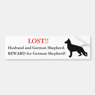 Adesivo Para Carro Marido e german shepherd perdidos. Recompensa!