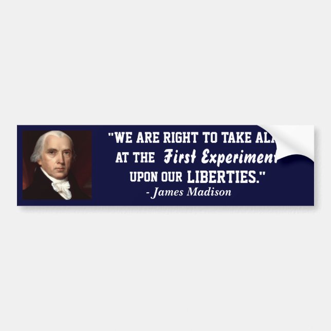 Adesivo Para Carro Marinho Bumper Sticker-James Madison - Em nossa Li (Frente)