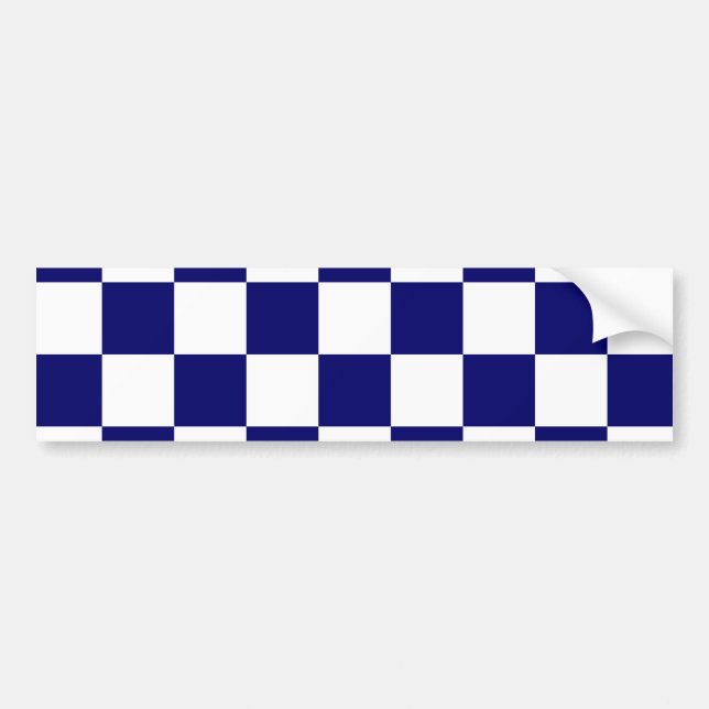 Adesivo Para Carro Marinho Checkered e branco (Frente)