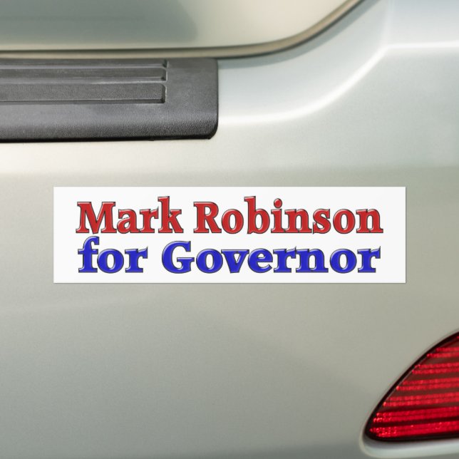 Adesivo Para Carro Mark Robinson para Governador com texto azul verme (No carro)