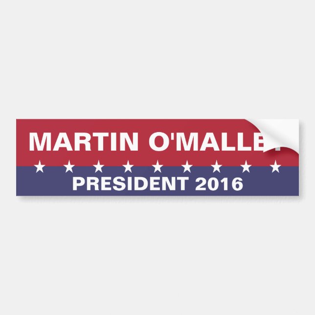 Adesivo Para Carro MARTIN O'MALLEY para o Presidente 2016 (Frente)