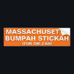 Adesivo Para Carro Massachusetts Bumpah Stickah Funny Bumper Sticker<br><div class="desc">"Massachusetts Bumpah Stickah (For The Cah)" Engraçado, hilário, adesivo para-choques para todos os veículos da matrícula de Massachusetts, todos os proprietários de veículos em Massachusetts. Um adesivo resistente, vinil, de qualidade para-choques em fundo laranja divertido - para o seu carro - vagão - atv - muv - suv - caminhão...</div>