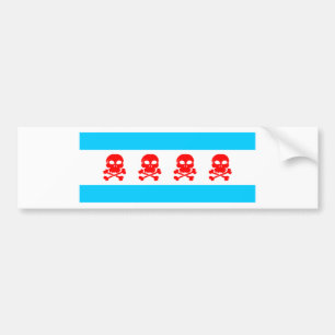 Adesivo Para Carro Material dos crânios da bandeira de Chicago