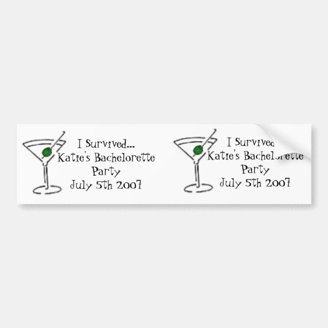 Adesivo Para Carro matini, matini, eu sobrevivi… ao Bacheloret de (Frente)