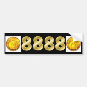 Adesivo Para Carro Matrícula de 8888 dinheiros para sempre