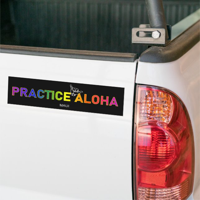 Adesivo Para Carro Maui - Pratique Aloha Shaka (enforque-se) (No caminhão)