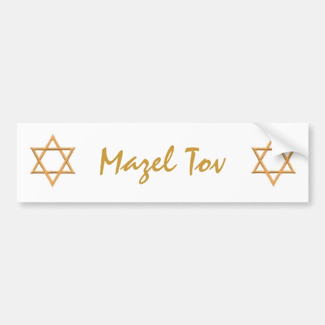 Adesivo Para Carro Mazel Tov/Star de David (Frente)