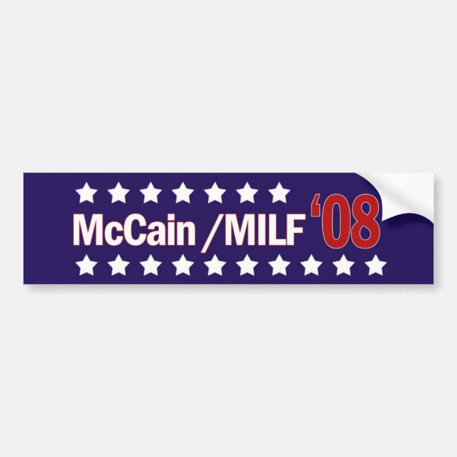Adesivo Para Carro McCain MILF 08 (Frente)