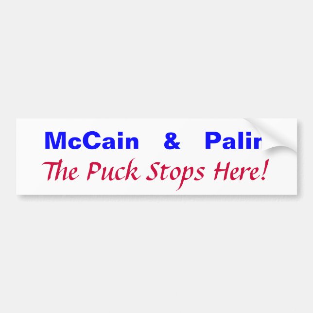 Adesivo Para Carro McCain   &   Palin, o disco param aqui! (Frente)