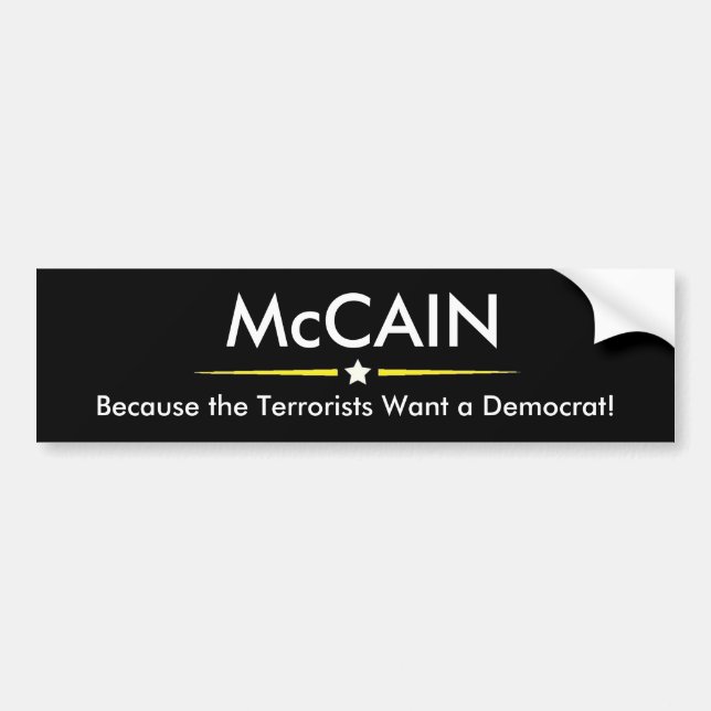 Adesivo Para Carro McCAIN para o presidente autocolante no vidro (Frente)