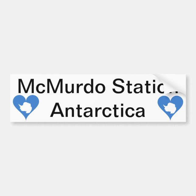Adesivo Para Carro McMurdo Estação Antártica Bumper Sticker (Frente)