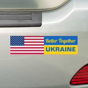 Adesivo Para Carro Melhor Junto Ucrânia Bandeira Solidariedade Americ