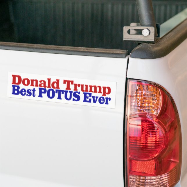 Adesivo Para Carro Melhor POTUS Nunca Donald Trump vermelho (No caminhão)