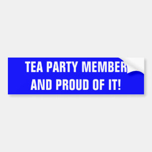 ADESIVO PARA CARRO MEMBRO DE TEA PARTY E ORGULHOSO DELE!