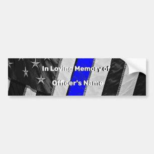 Adesivo Para Carro Memorial do Oficial da Linha Azul Fino de Serviço