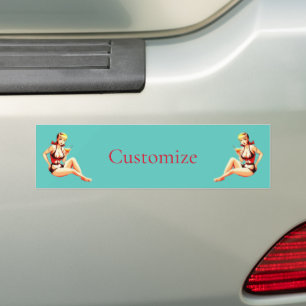 Adesivo Para Carro Menina Bikini, Loura-branca, Thunder_Cove