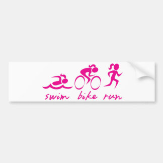Adesivo Para Carro Menina funcionada bicicleta da natação tri