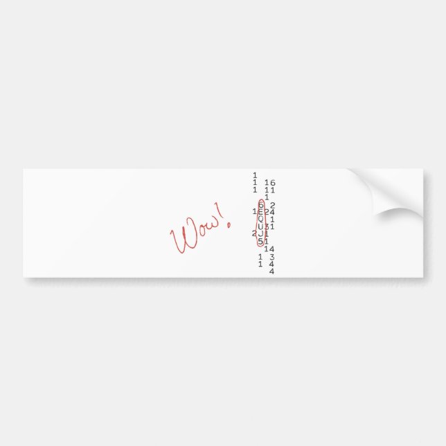 Adesivo Para Carro Mensagem de SETI do sinal do wow (Frente)