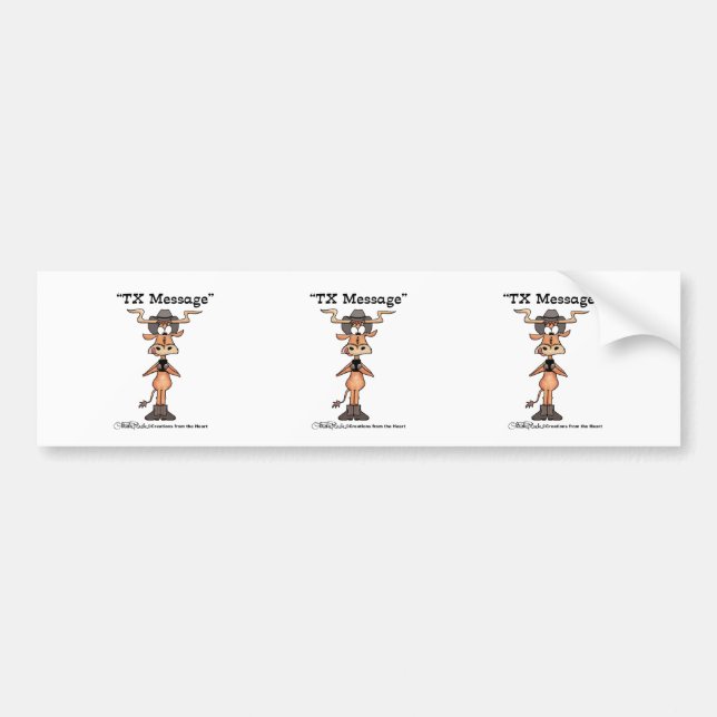 Adesivo Para Carro Mensagem TX Longhorn (Frente)