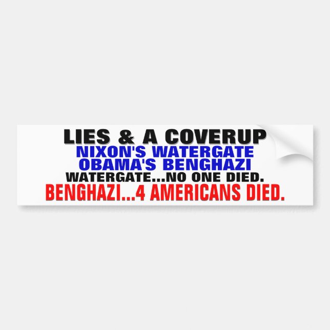 ADESIVO PARA CARRO MENTIRAS & UM COVERUP… O BENGHAZI DE OBAMA (Frente)