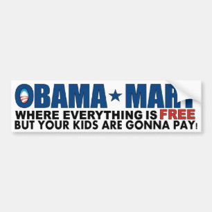 Adesivo Para Carro Mercado de Obama - onde tudo está livre!