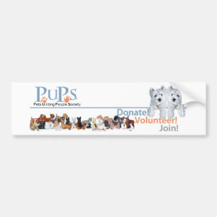 Adesivo Para Carro Mercadorias do Logotipo da PUPs com Westie Pups