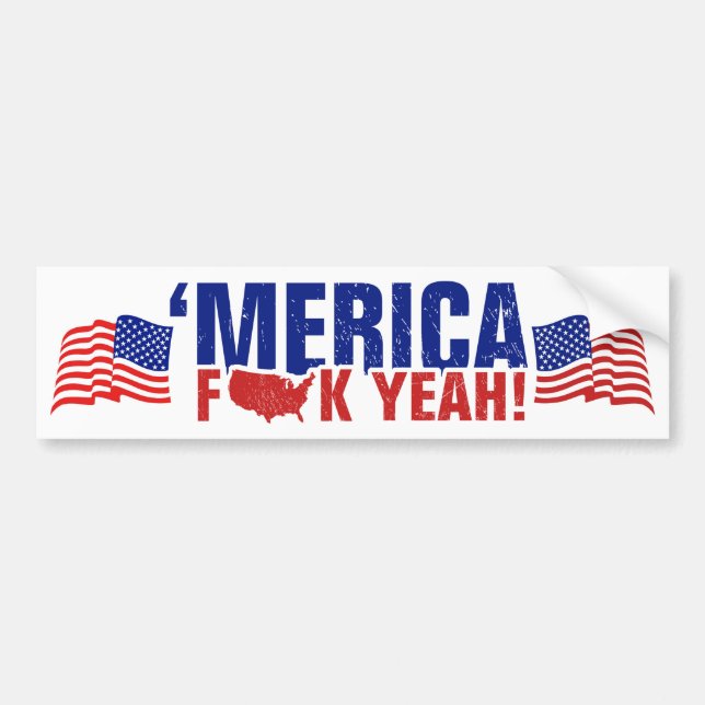 Adesivo Para Carro 'Merica Fck yeah! Engraçado e patriótico (Frente)
