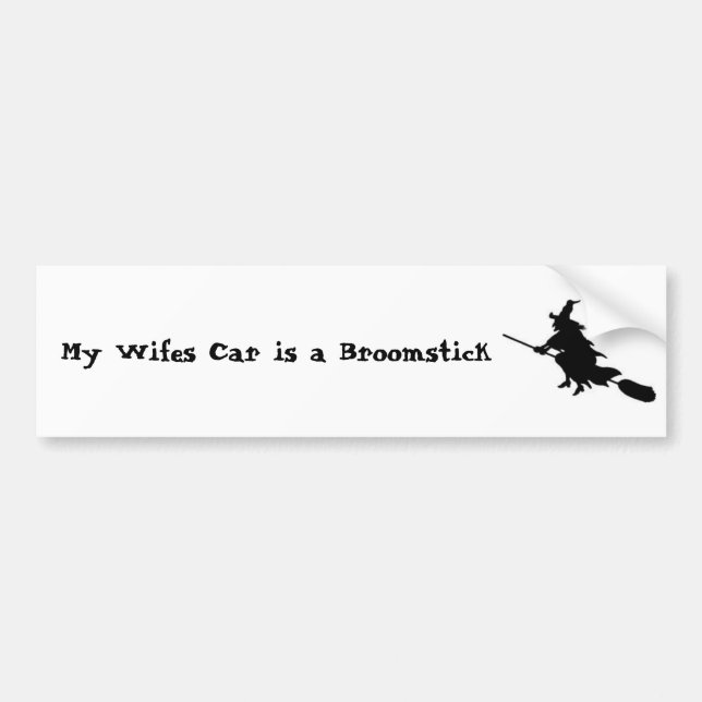 Adesivo Para Carro Meu carro de Wifes é um Broomstick (Frente)