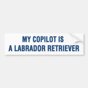 Adesivo Para Carro Meu copiloto é um Labrador Retriever