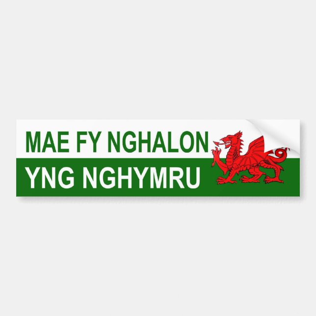 Adesivo Para Carro Meu coração está em Wales (Frente)