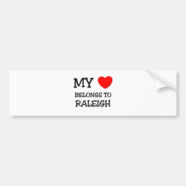 Adesivo Para Carro Meu coração pertence a RALEIGH (Frente)