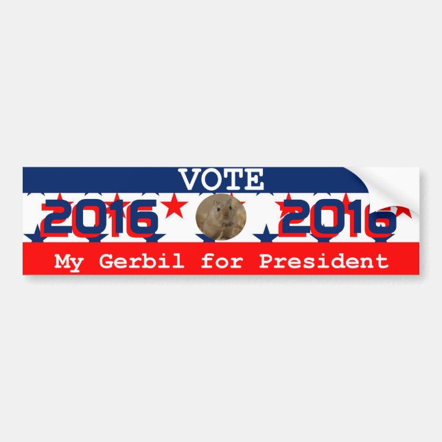 Adesivo Para Carro Meu Gerbil para o Presidente Bumper Sticker (Frente)