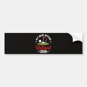 Adesivo Para Carro Meu Novo Escritório Aposentado 2026 Golfe Aposenta
