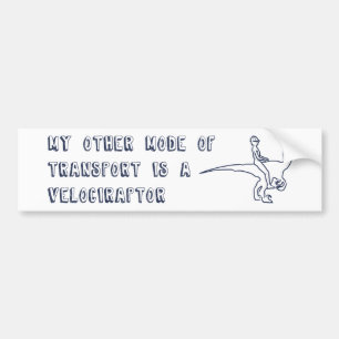 Adesivo Para Carro Meu outro modo de transporte é um Velociraptor