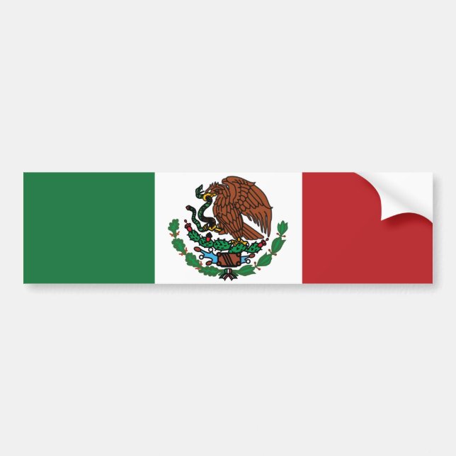 Adesivo Para Carro Mexican Flag Green White Red Mexico Patriotic  (Frente)