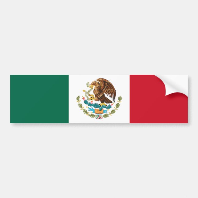 Adesivo Para Carro México Bandeira Do MUSEU Zazzle Eu Amo Meu País (Frente)