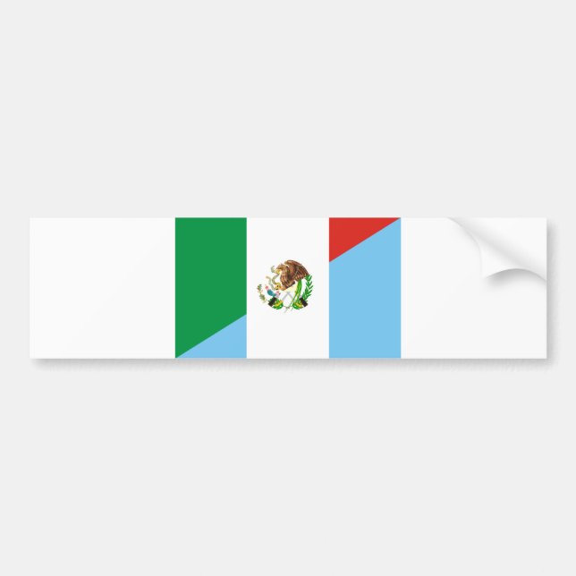 Adesivo Para Carro mexico guatemala half flag country symbol (Frente)