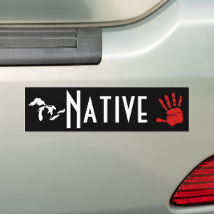 Adesivo Para Carro Michigan MMIW Red Hand Native American Black 