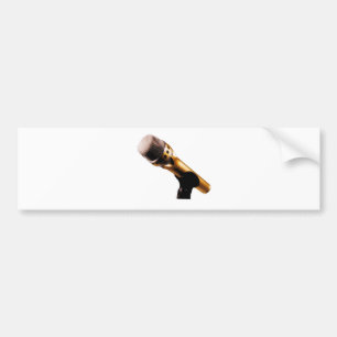 Adesivo Para Carro Microfone dourado